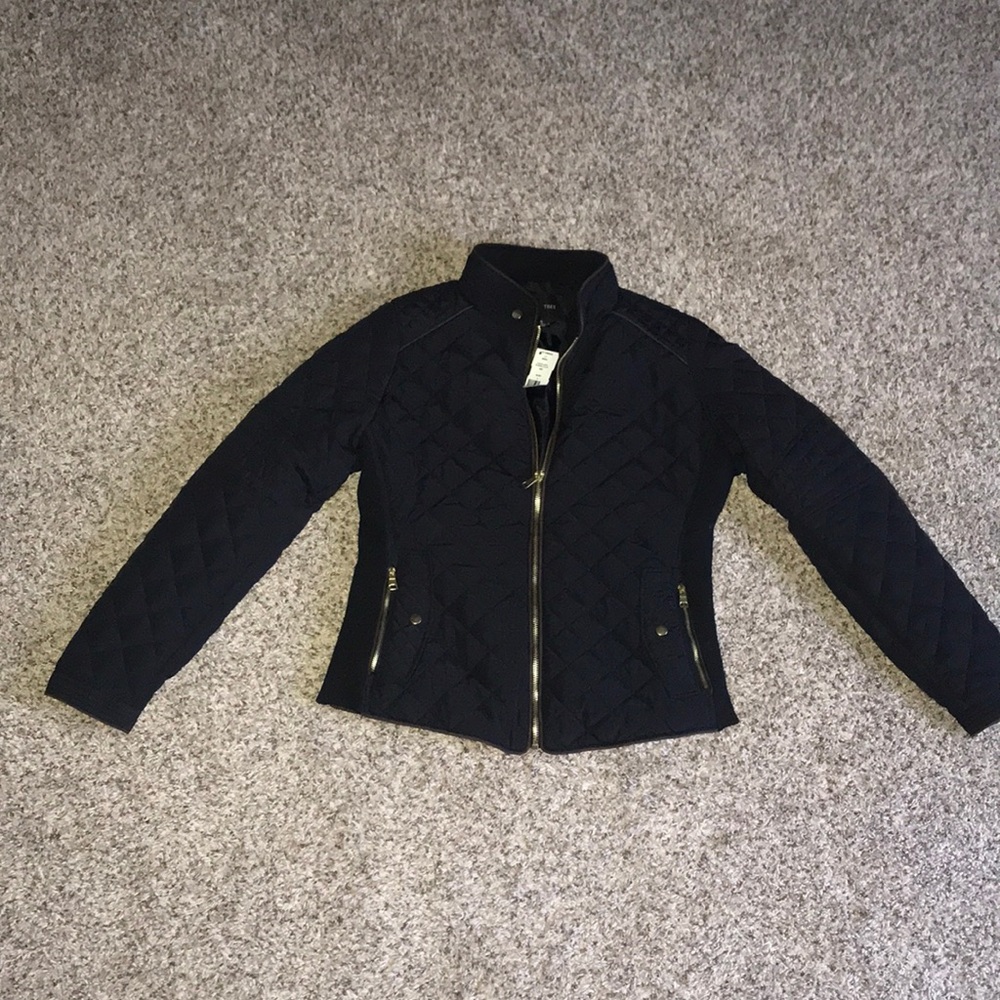 Love Tree Black Bomber Jacket Lightweight Zip-Up